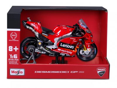 modellino ducati motogp pecco bagnaia campione 2022 scala 1:6 maisto