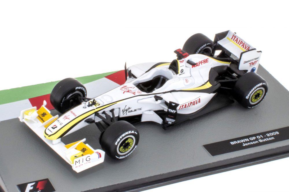modellino f1 brawn gp campione 2009 jenson button scala 1:43