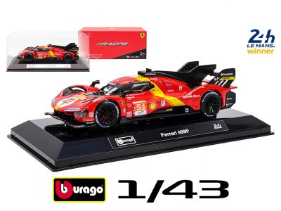 modellino ferrari 499p numero 51 burago scala 1:43 vincitrice le mans 2023