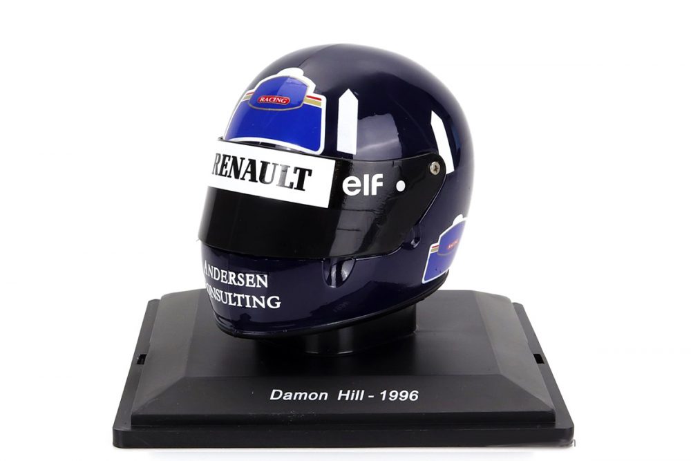modellino casco f1 damon hill williams 1996 scala 1:5