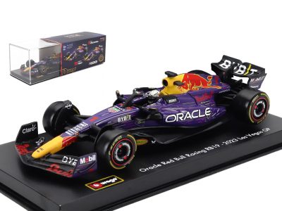 modellino red bull f1 las vegas 2023 verstappen scala 1:43 burago con pilota e vetrina