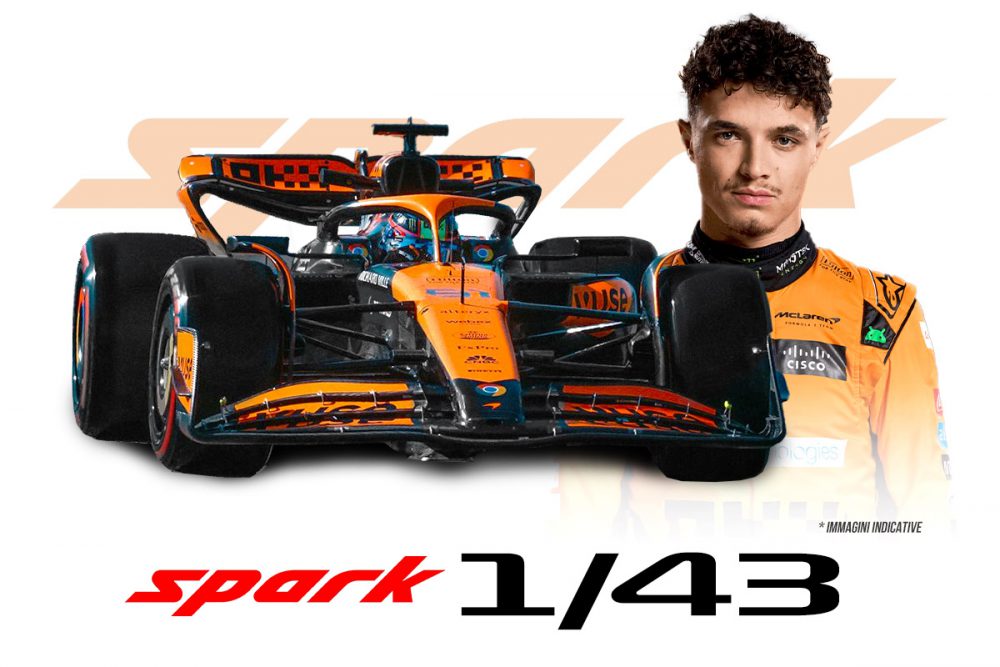 modellino mclaren f1 2024 lando norris mcl38 spark model 1:43