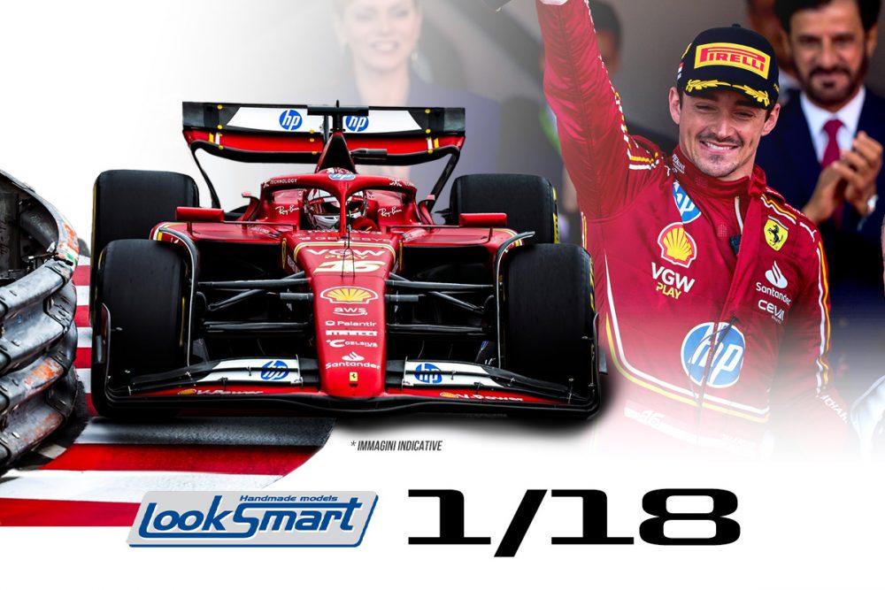 modellino ferrari f1 monaco 2024 charles leclerc vincitore scala 1:18 looksmart