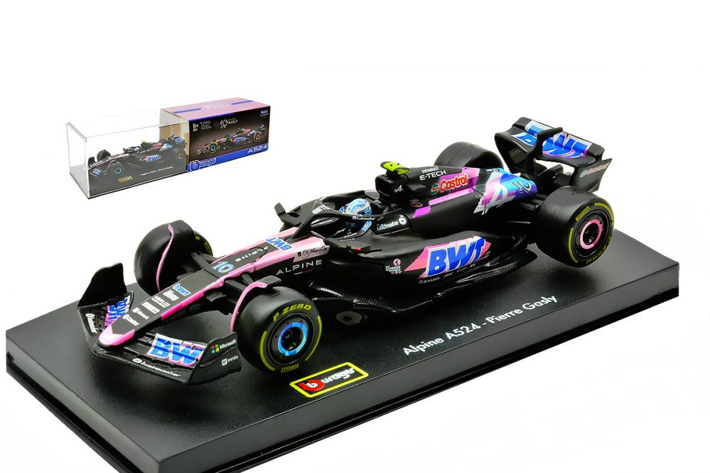 modellino alpine f1 2024 burago scala 1:43 con pilota