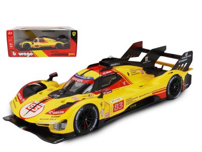 modellino ferrari 499p gialla af corse numero 83 robert kubica scala 1:18 burago