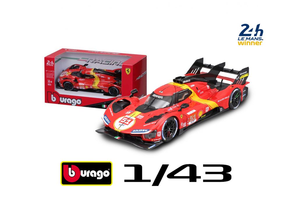 modellino ferrari 499p scala 1:43 numero 51 burago carbox