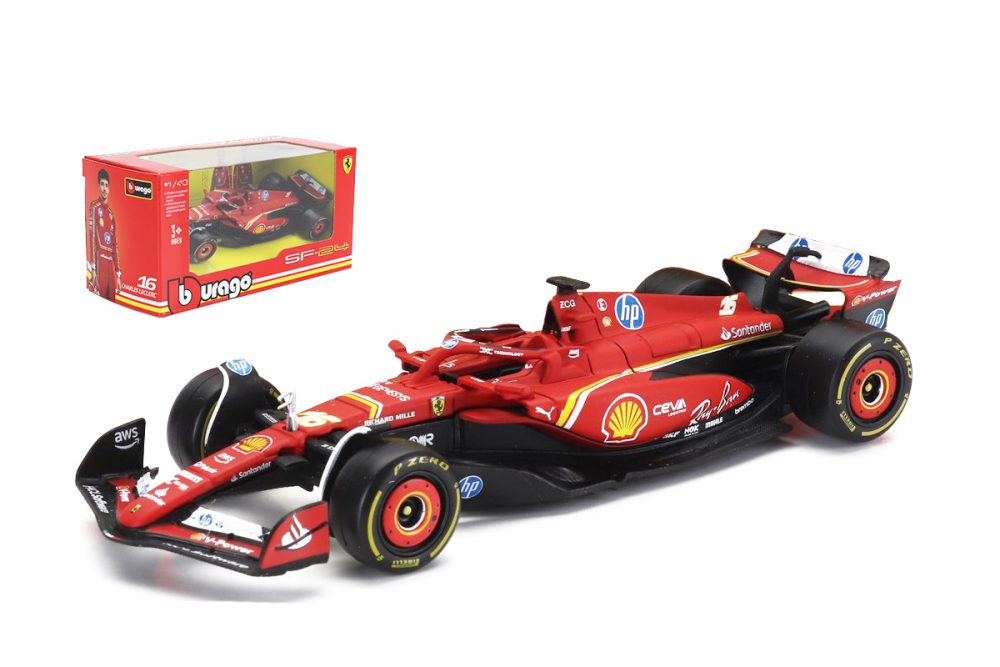 modellino ferrari f1 2024 burago charles leclerc sf-24 scala 1:43 burago
