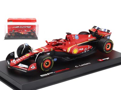 modellino ferrari f1 2024 leclerc sf-24 burago scala 1:43 signature con pilota