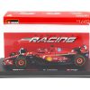 modellino ferrari f1 2024 leclerc sf-24 burago scala 1:43 signature con pilota vista laterale