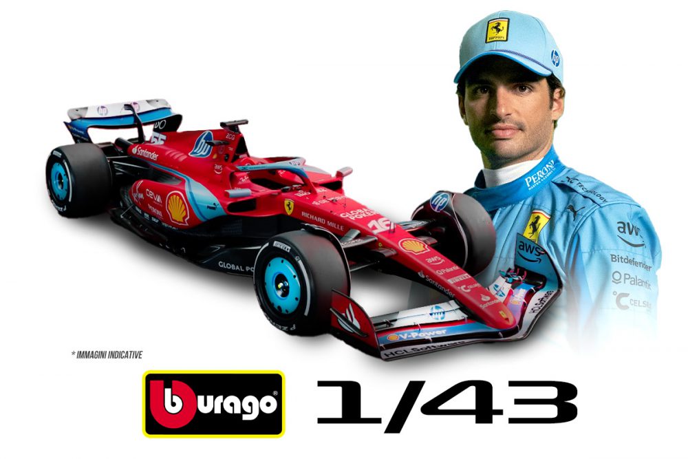 modellino ferrari f1 miami 2024 sainz scala 1:43 burago