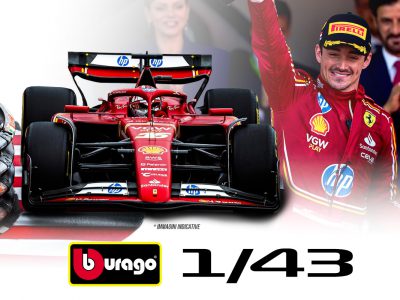 modellino ferrari f1 2024 leclerc monaco sf-24 burago scala 1:43 signature con pilota