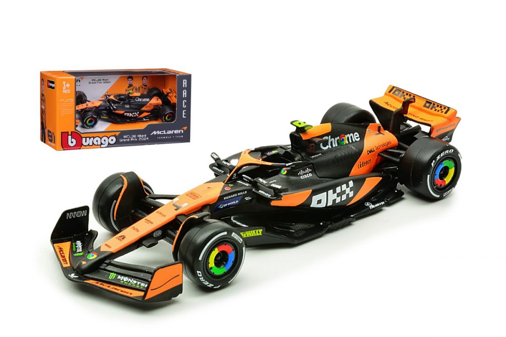 modellino mclaren 2024 lando norris burago scala 1:43