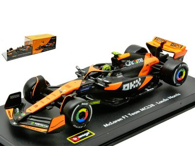 modellino mclaren 2024 lando norris burago con pilota scala 1:43