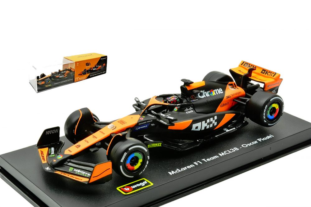 modellino mclaren 2024 oscar piastri burago con pilota scala 1:43