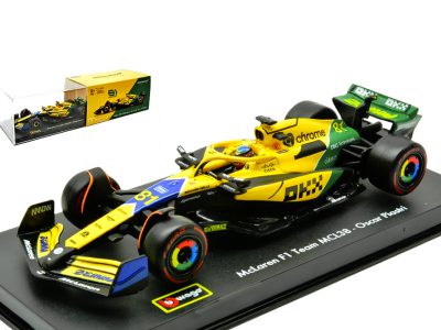 modellino mclaren monaco 2024 oscar piastri tributo senna burago scala 1:43 con pilota