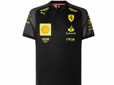t-shirt ferrari f1 monza 2024 nero carbonio charles leclerc by puma