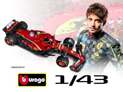 modellino ferrari sf-24 vincitore monza 2024 leclerc by burago scala 1:43