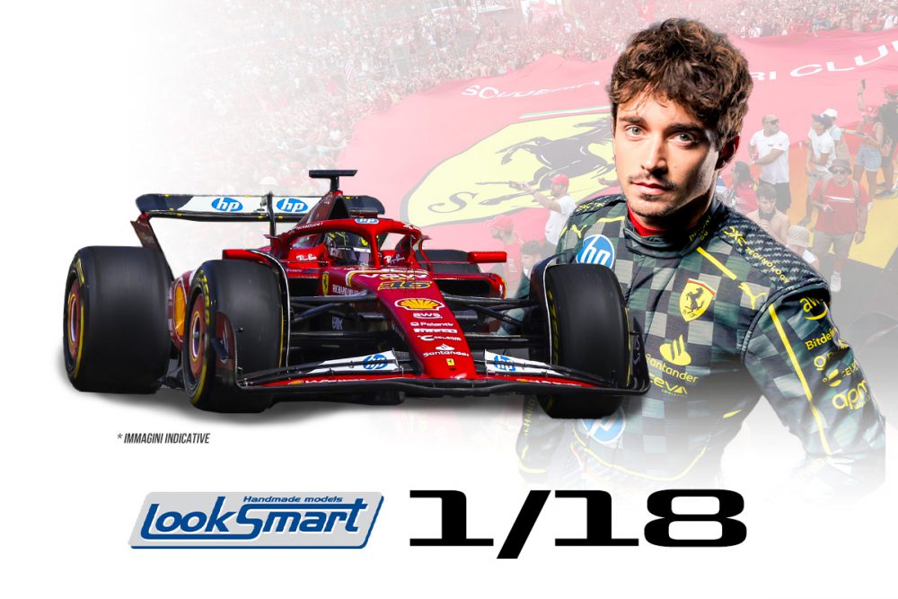 modellino ferrari sf-24 vincitore monza 2024 leclerc by looksmart scala 1:18