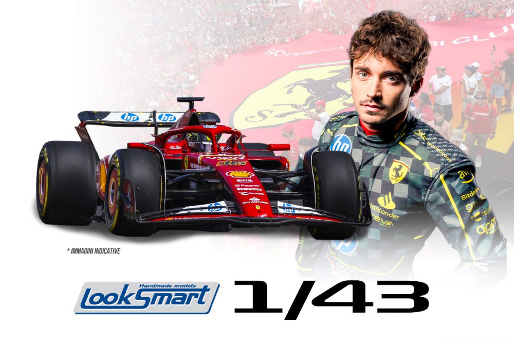 modellino ferrari sf-24 vincitore monza 2024 leclerc by looksmart scala 1:43