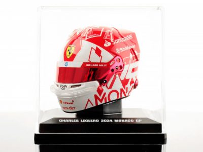 modellino casco charles leclerc vincitore monaco gp 2024 looksmart scala 1:5 con vetrina
