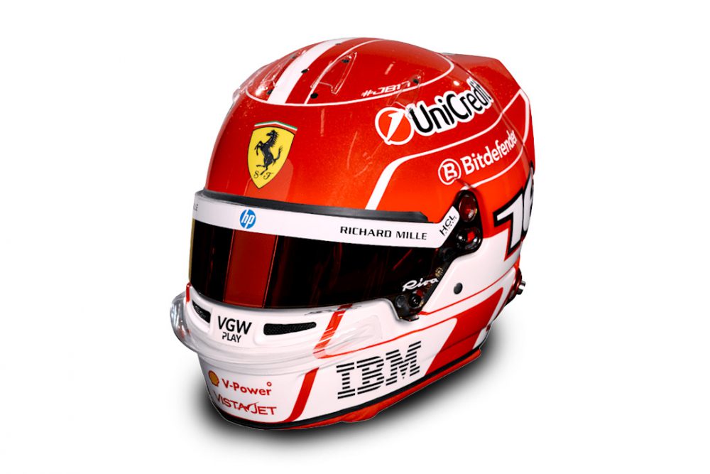 modellino casco ferrari charles leclerc f1 2025 scala 1:2 bell mini helmet