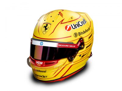 modellino casco ferrari lewis hamilton f1 2025 scala 1:2 bell mini helmet