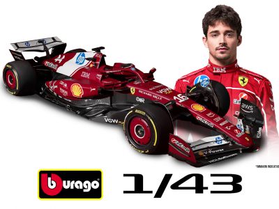 modellino ferrari sf-25 charles leclerc f1 2025 burago scala 1:43 card box
