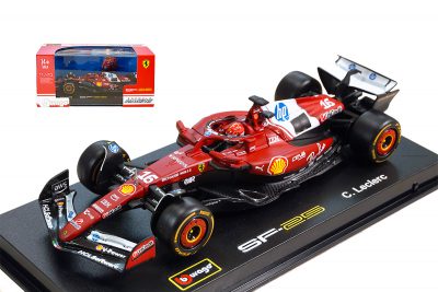 modellino ferrari sf-25 charles leclerc f1 2025 burago scala 1:43 con pilota e vetrina