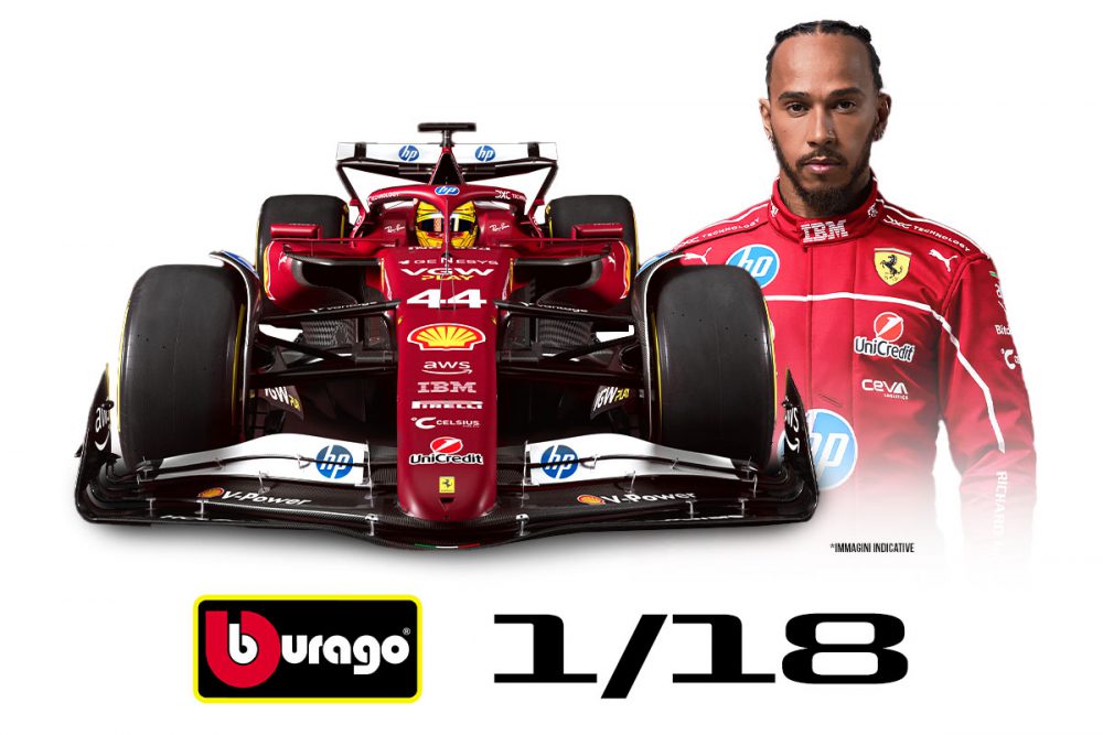 modellino ferrari sf-25 lewis hamilton f1 2025 burago scala 1:18