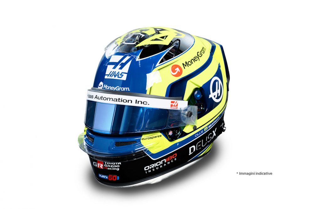 modellino casco bearman haas f1 2025 scala 1:5 spark model