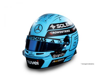 modellino casco george russell mercedes f1 2025 scala 1:5 spark model