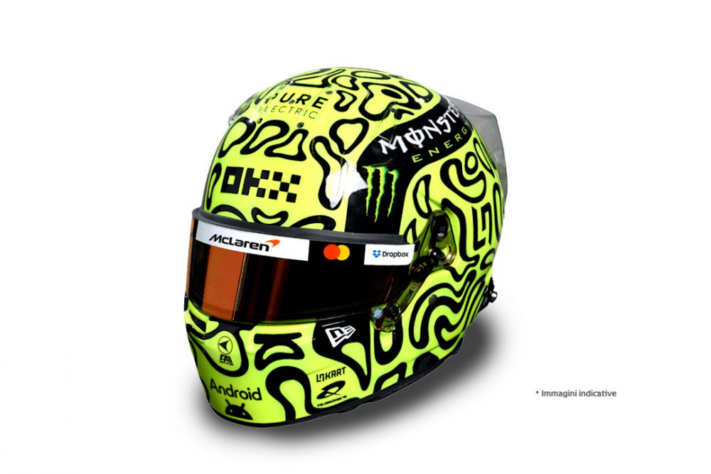 modellino casco lando norris mclaren f1 2025 scala 1:5 spark model