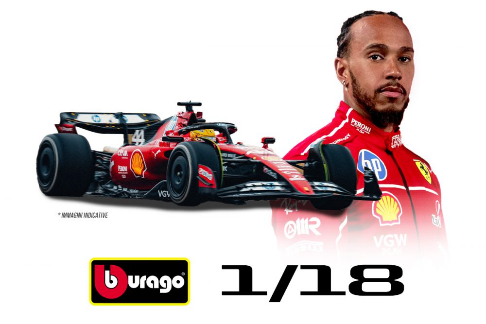 modellino ferrari sf-23 lewis hamilton test fiorano 2025 scala 1:18 burago