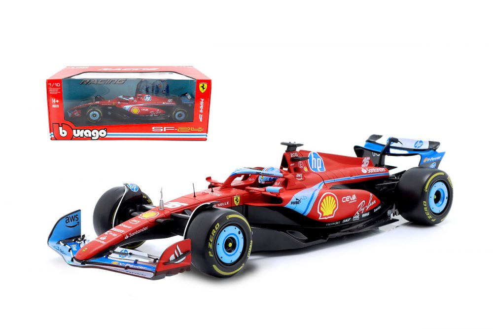 modellino ferrari f1 miami 2024 leclerc scala 1:18 burago