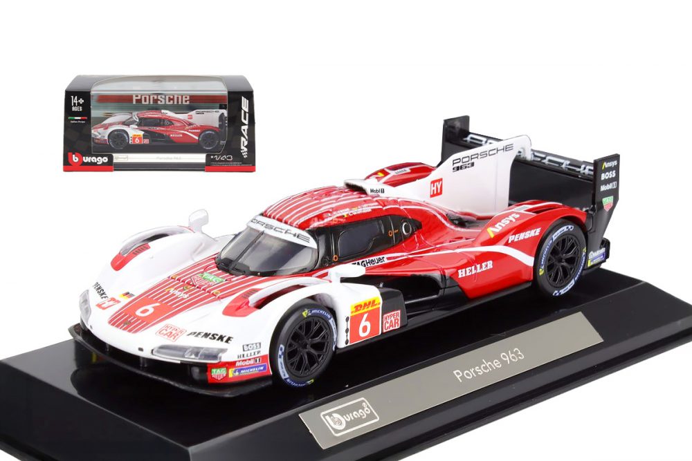 modellino porsche 963 penske 24 ore le mans 2024 scala 1:43 burago kevin estre