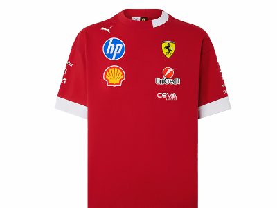 t-shirt piloti scuderia ferrari hp f1 2025 hamilton leclerc by puma