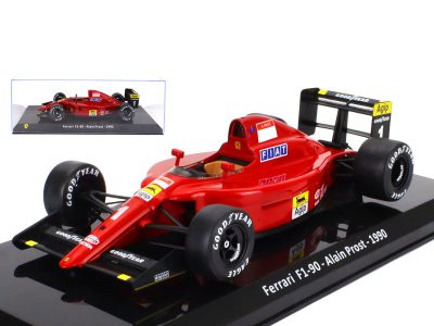 modellino ferrari f1-90 alain prost scala 1:24 edicola con vetrina