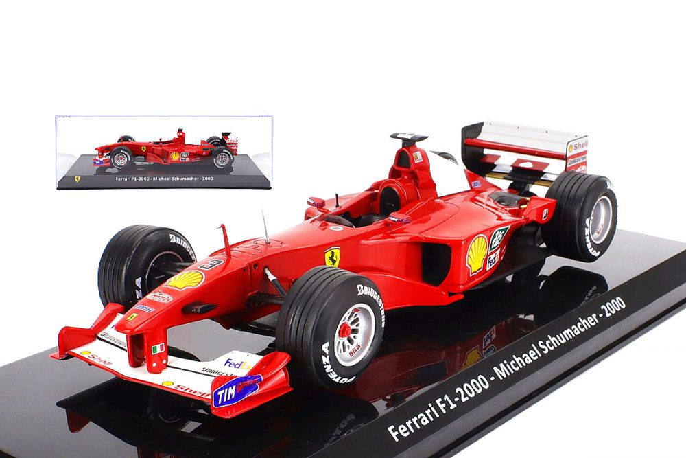 modellino ferrari f2000 schumacher scala 1:24 edicola con vetrina