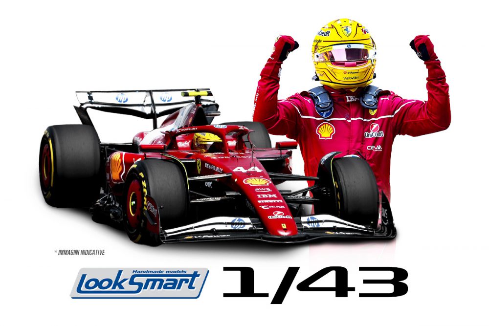 modellino ferrari sf-25 lewis hamilton vincitore sprint race cina 2025 scala 1:43 looksmart