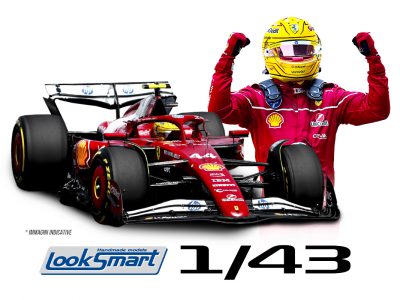 modellino ferrari sf-25 lewis hamilton vincitore sprint race cina 2025 scala 1:43 looksmart