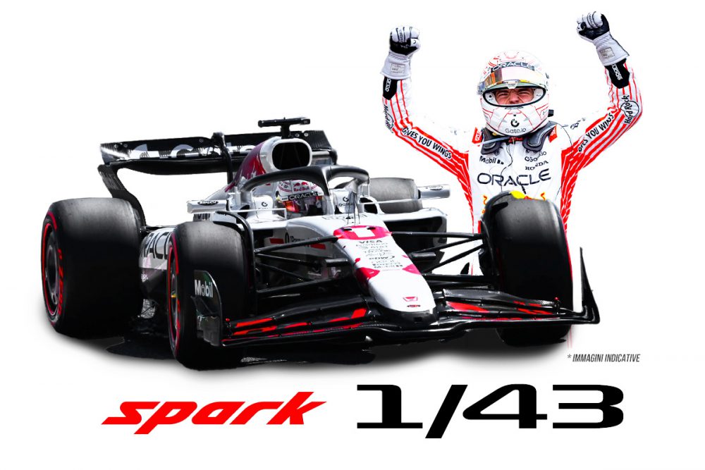 modellino red bull rb21 bianca gp giappone 2025 verstappen scala 1:43 spark