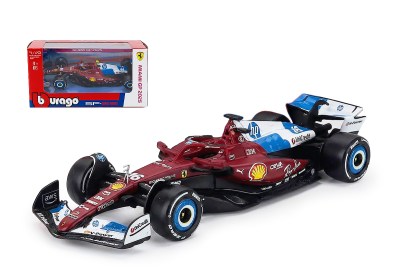 modellino ferrari sf-25 miami 2025 charles leclerc f1 2025 burago scala 1:43 card box