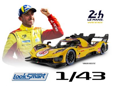 modellino ferrari 499p gialla numero 83 robert kubica 24 ore le mans 2025 scala 1:43 looksmart con vetrina