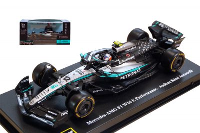 modellino-kimi-antonelli-mercedes-f1-2025-w16-burago-scala-1-43