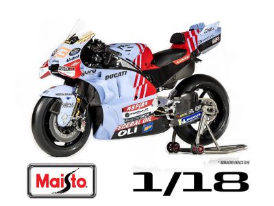 modellino ducati marc marquez gp23 motogp 2024 team gresini scala 1-18 maisto
