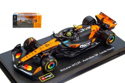 modellino mclaren f1 2025 mcl39 scala 1:43 burago con pilota e vetrina