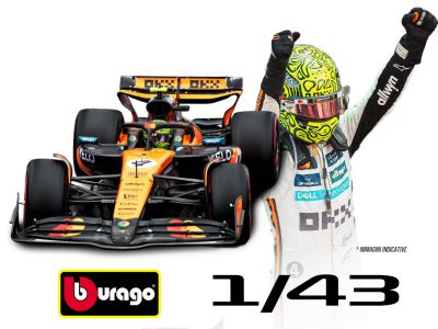 modellino mclaren f1 monaco 2025 lando norris mcl39 scala 1:43 burago con pilota e vetrina