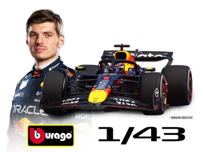 modellino red bull f1 2025 max verstappen rb21 scala 1:43 burago con pilota e vetrina