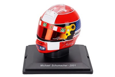 modellino casco ferrari michael schumacher GP USA f1 2001 f2001 scala 1:5 spark edicola