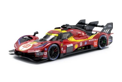 modellino Ferrari 499p Campione WEC 2025 Antonio Giovinazzi Scala 1:24 Burago